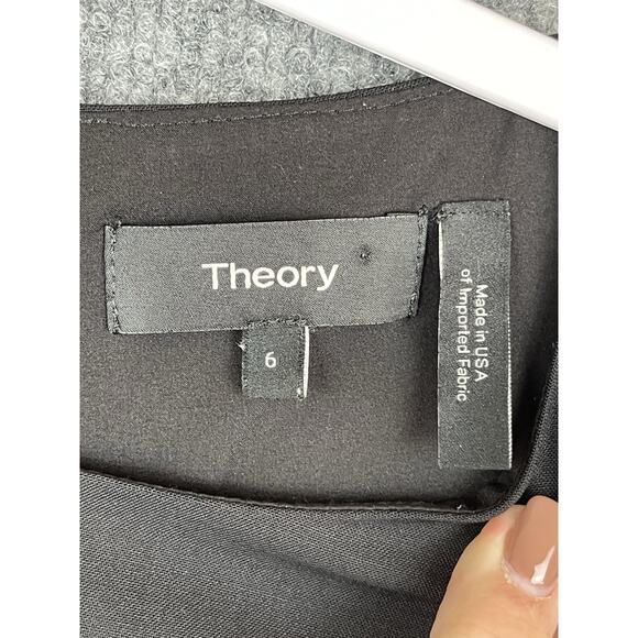 Theory Black Dress Women's Size 6 Pencil Sleeveless Work Wear Virgin Wool - Picture 7 of 12